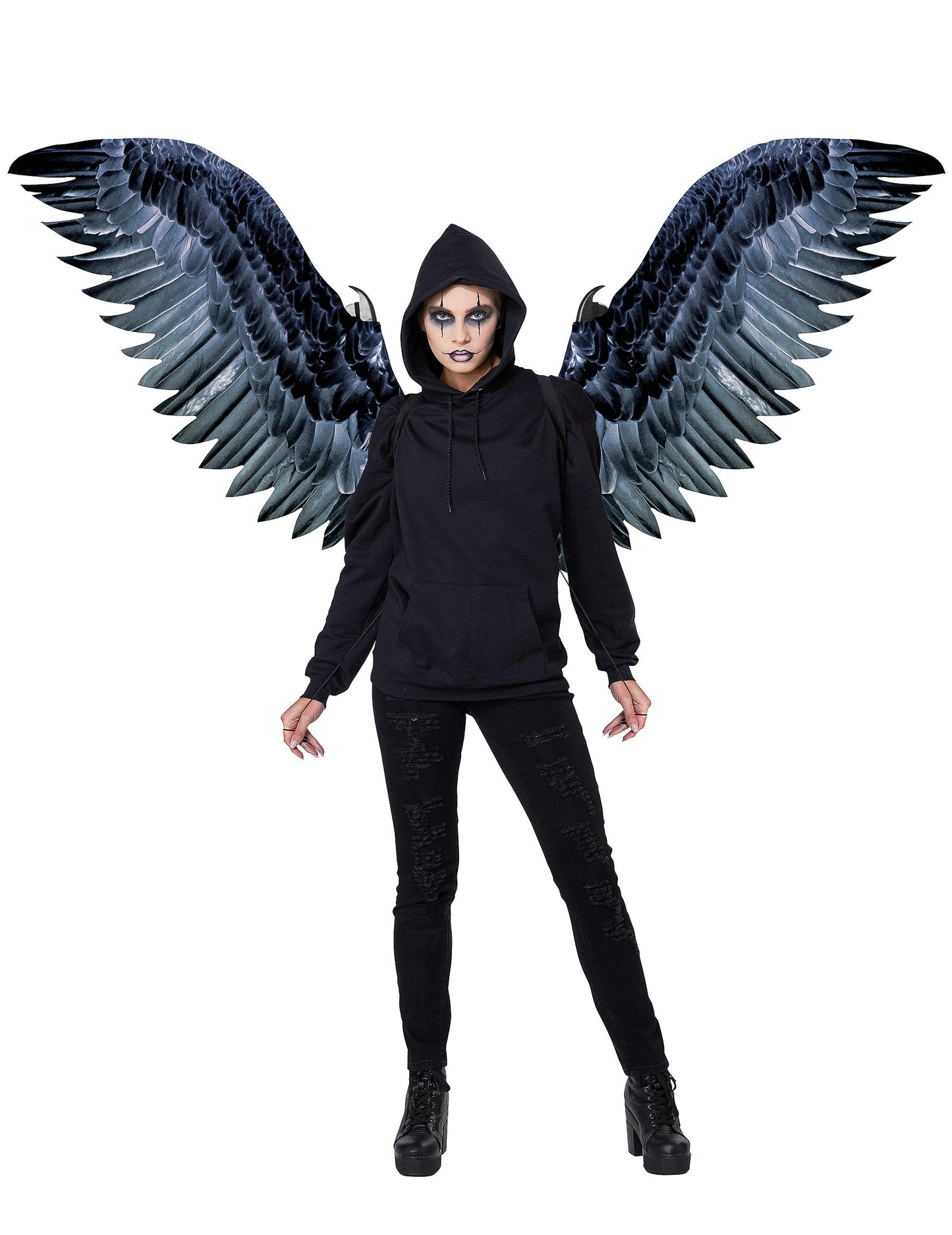 Ailes géantes de corbeau noires adulte