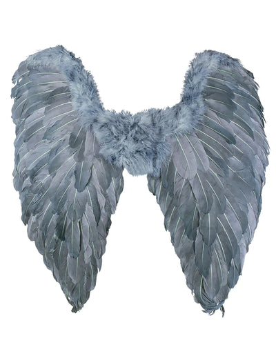 Ailes d'ange pour adulte grises en plumes