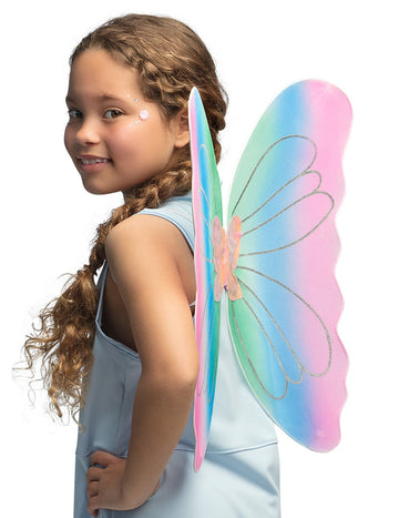 Aripi de fluture pentru copii multicolore cu sclipici argintiu