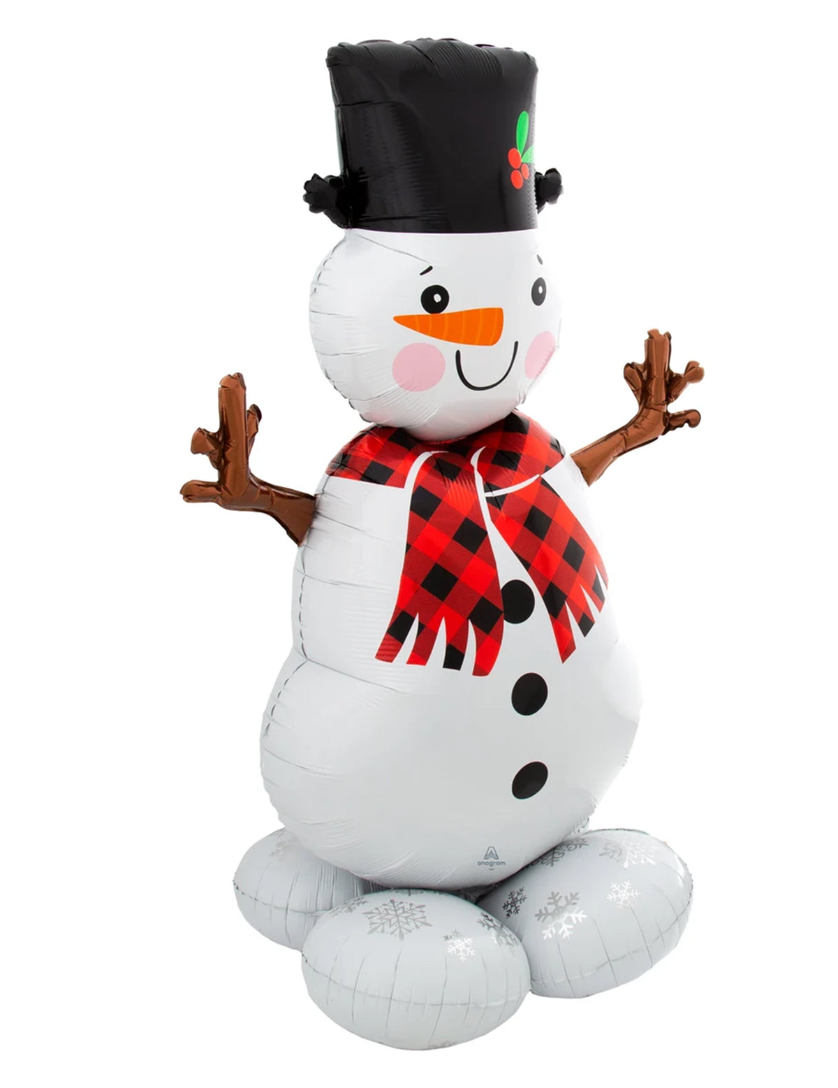 Vue de profil du ballon AirLoonz bonhomme de neige pour Noël