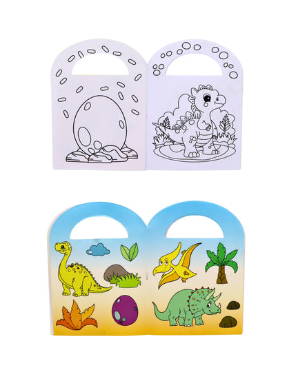 Album de colorat cu stickere dinozaur