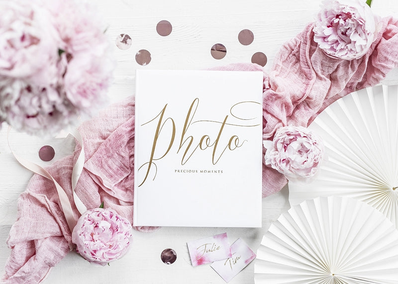 Album foto alb și auriu, 22 pagini, nuntă, 20 x 24,5 cm 