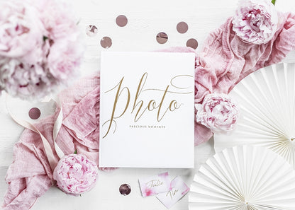 Album foto alb și auriu, 22 pagini, nuntă, 20 x 24,5 cm 