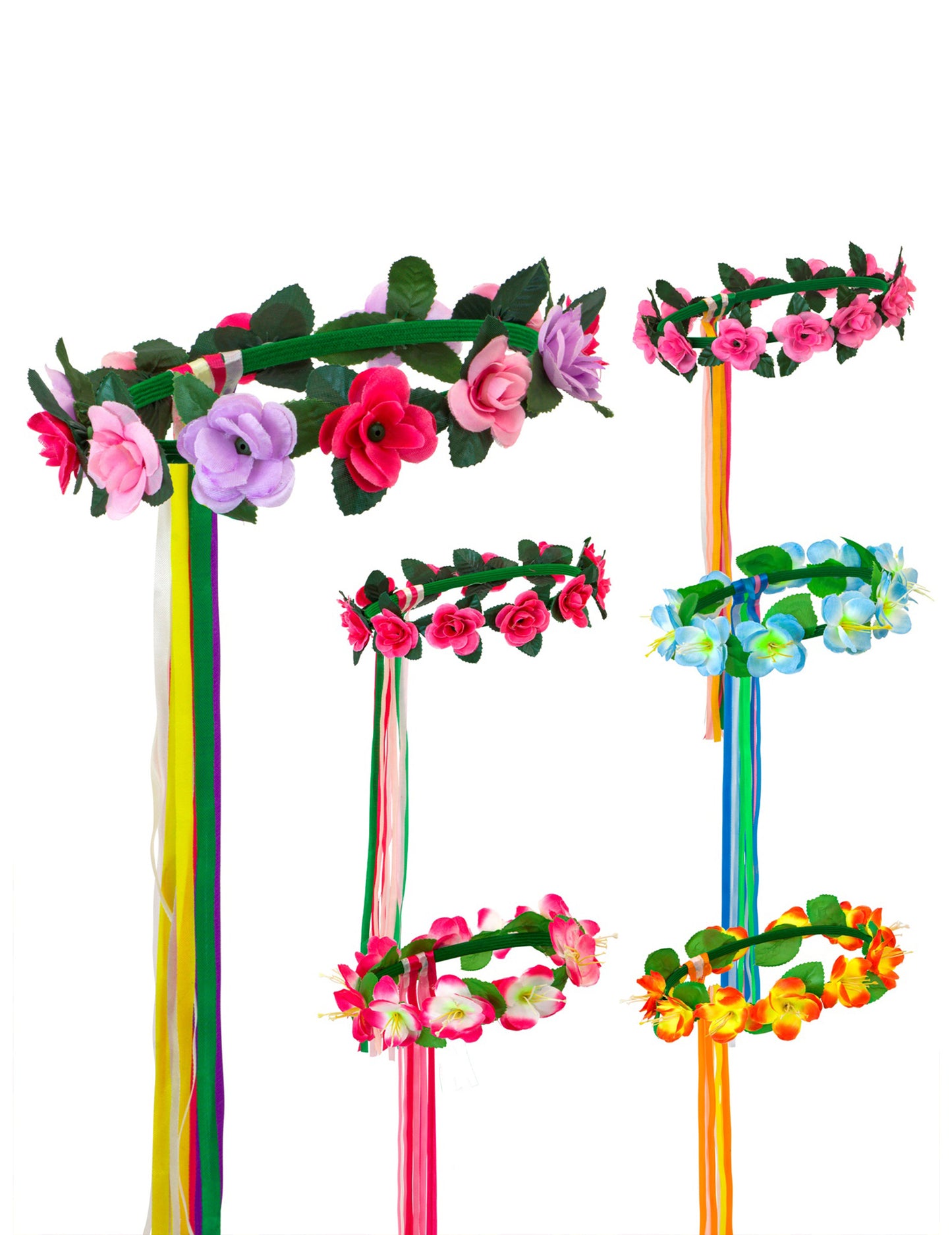 Inel de flori multicolore pentru elf de zână pentru păr