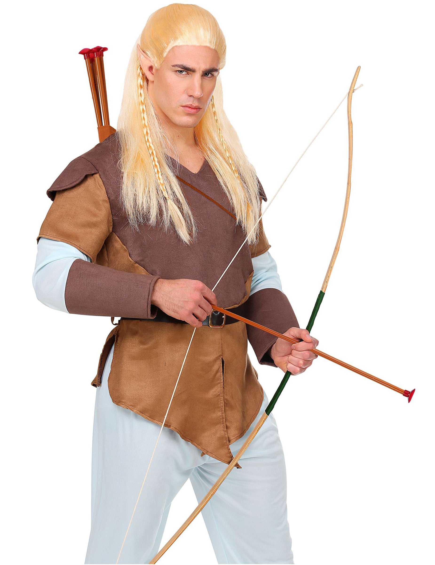 Mise en situation par un adulte de l'arc avec étui et fléchettes