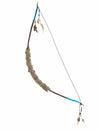 Arc indien marron avec fausse fourrure plumes et détails bleus