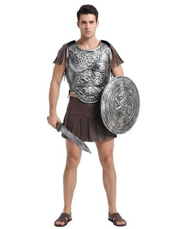 Armură de gladiator cu fustă și epoleți pentru adulți 