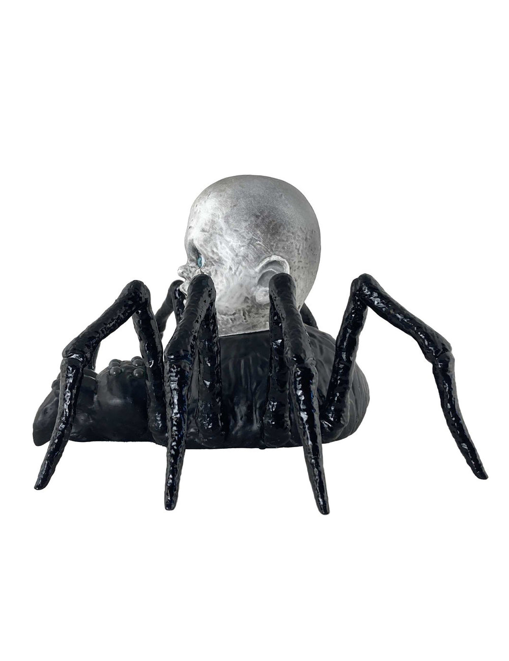 Vue de profil de la grosse araignée avec poupée rampante animée et lumineuse