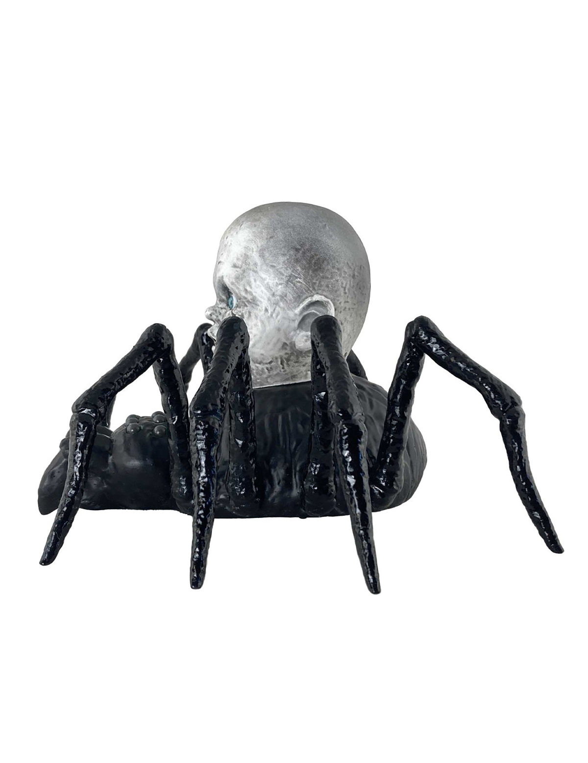 Vue de profil de la grosse araignée avec poupée rampante animée et lumineuse