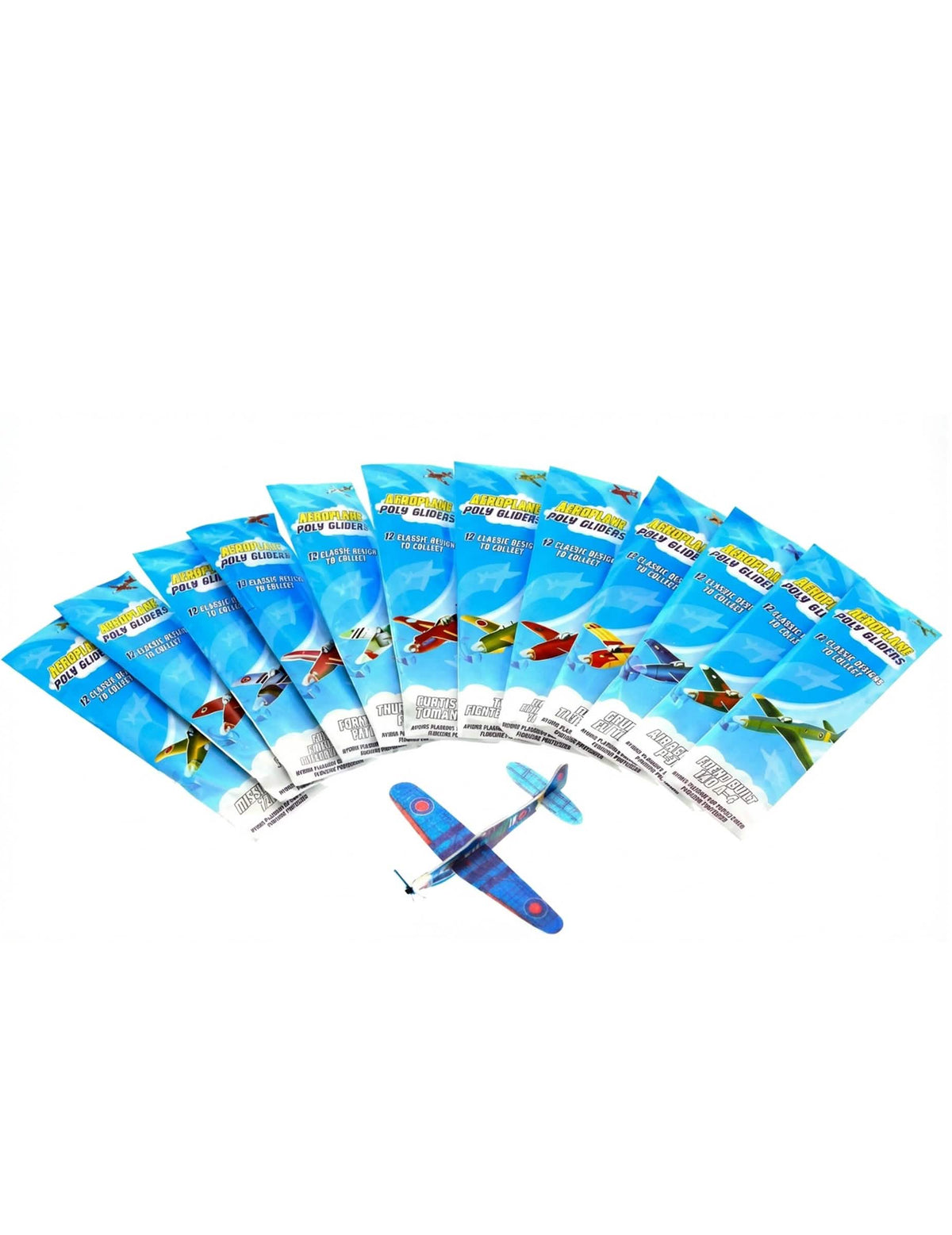 Jucărie avion mic planor pentru copil multicolor în săculeț individual