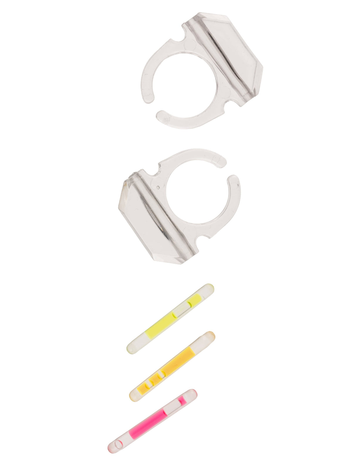 Vue des supports et des bâtonnets de la bague phosphorescente