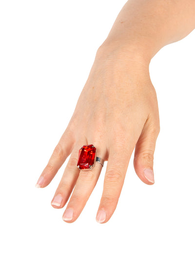 Bague Halloween pour femme avec pierre rouge