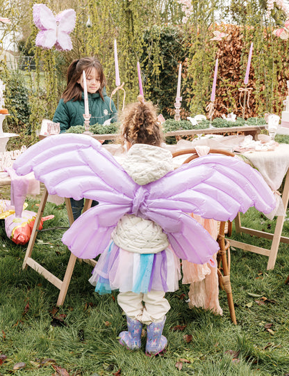 Balon folie gigant liliac cu aripi de zână 122 x 89 cm