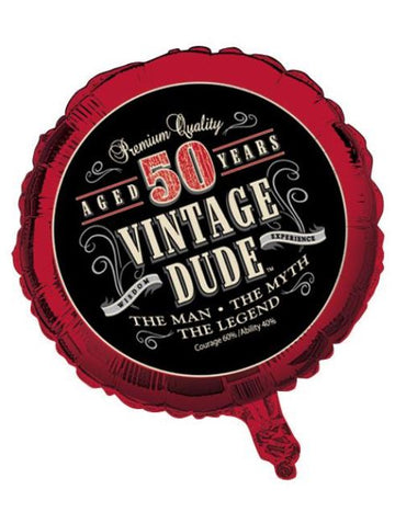 Balon de aniversare vintage din aluminiu 50 de ani 46 cm