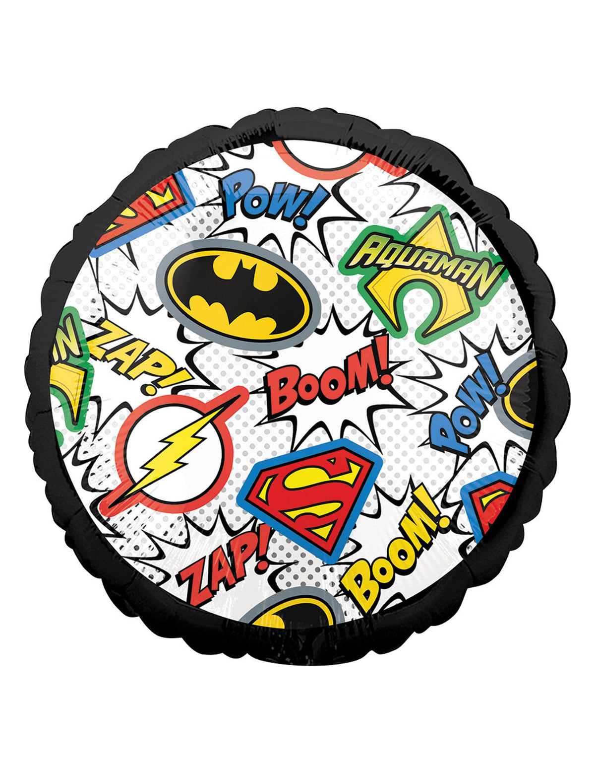 Ballon aluminium DC Comics pour fête multicolore avec logos de super-héros