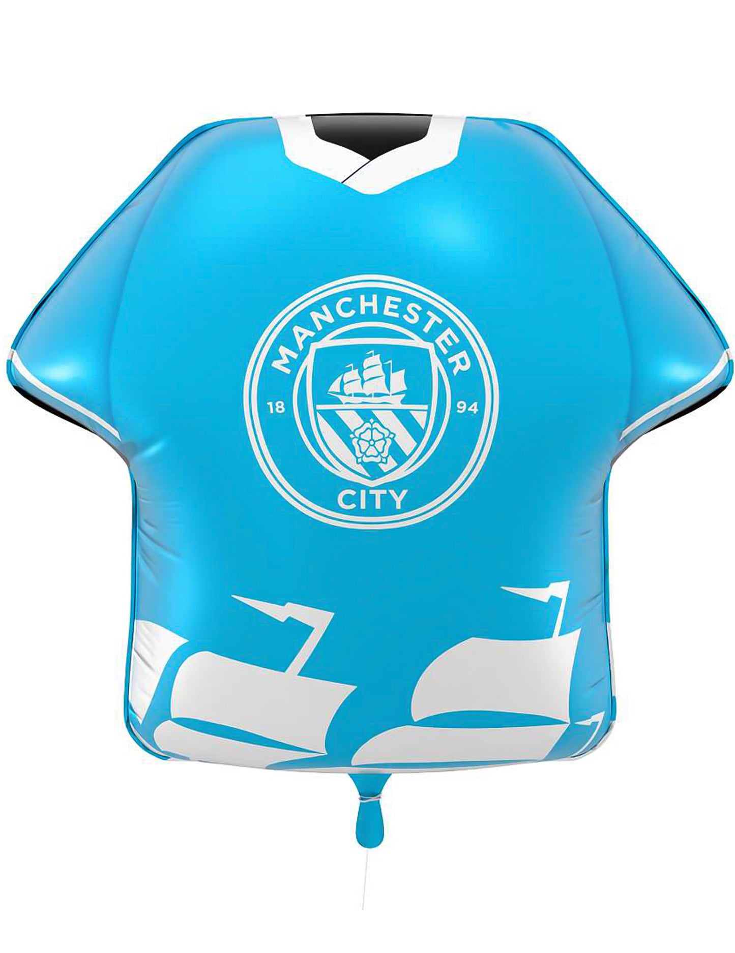 Ballon aluminium bleu en forme de maillot Manchester City Football Club 52 x 51 cm