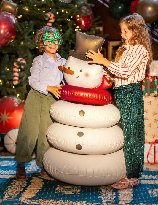 Balon din aluminiu Om de zăpadă în picioare bej 64,5 x 120 cm