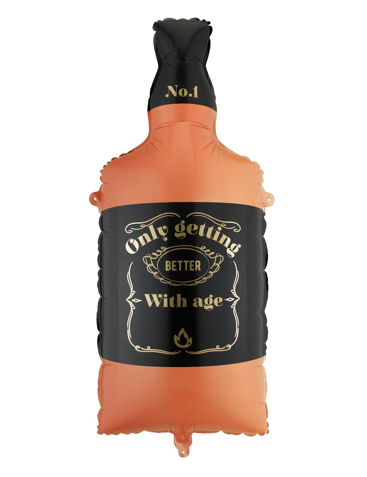 Balon din folie sticlă de whisky portocalie și neagră 34 x 86 cm