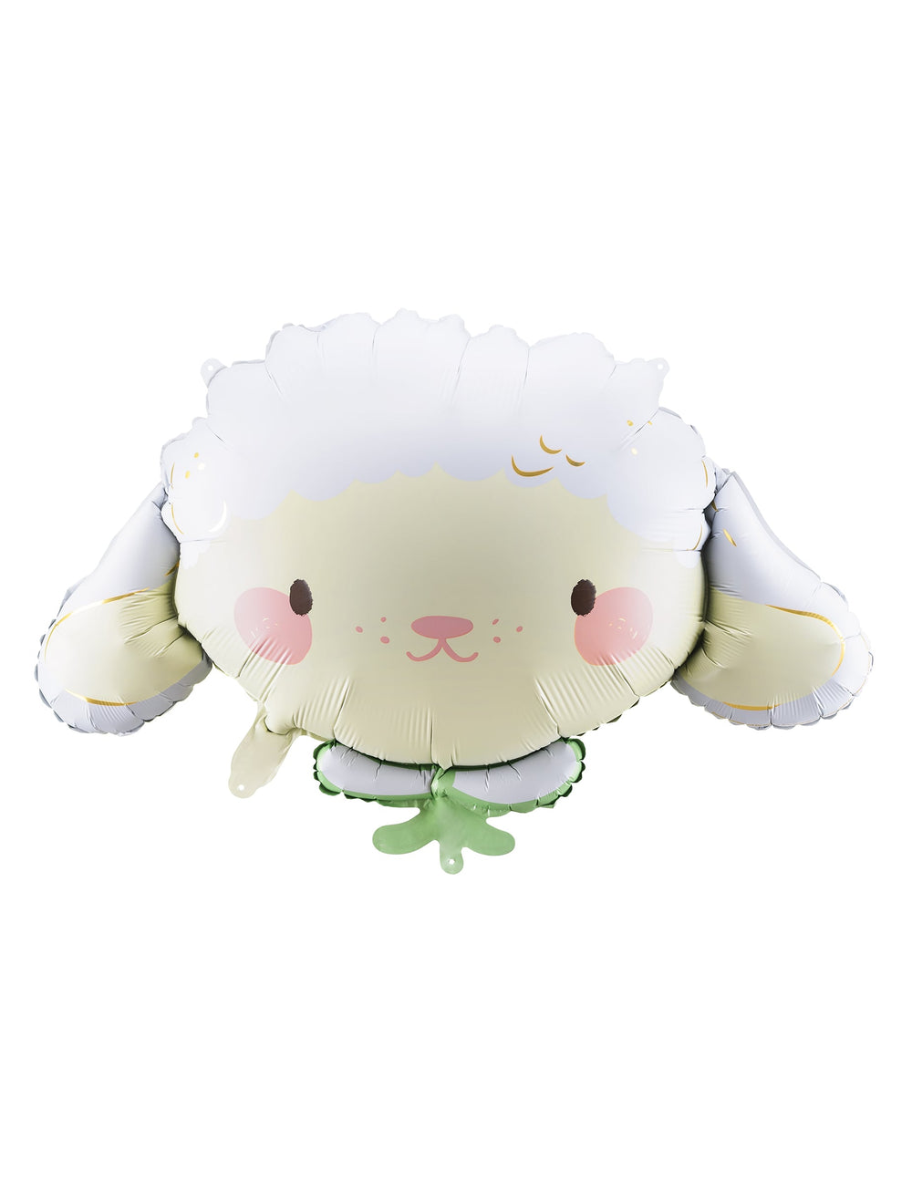 Ballon aluminium Brebis pour enfant blanc et crème avec joues roses