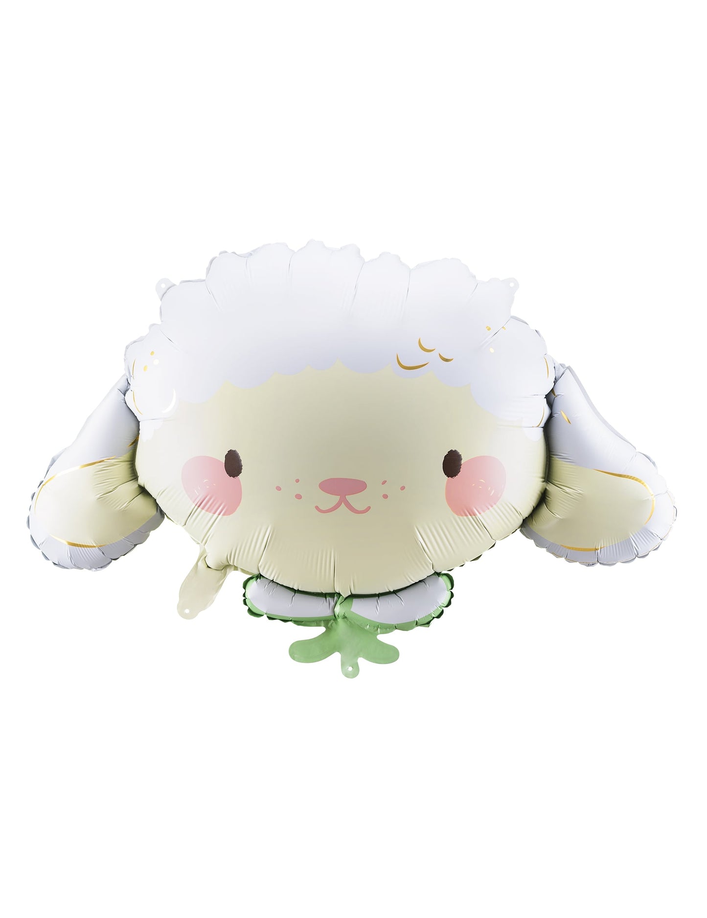 Ballon aluminium Brebis pour enfant blanc et crème avec joues roses