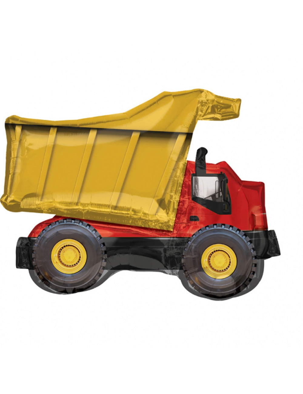 balon din aluminiu camion de șantier galben și roșu