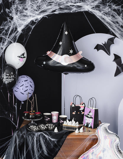 Pălărie de vrăjitoare cu balon din aluminiu 66 x 57 cm