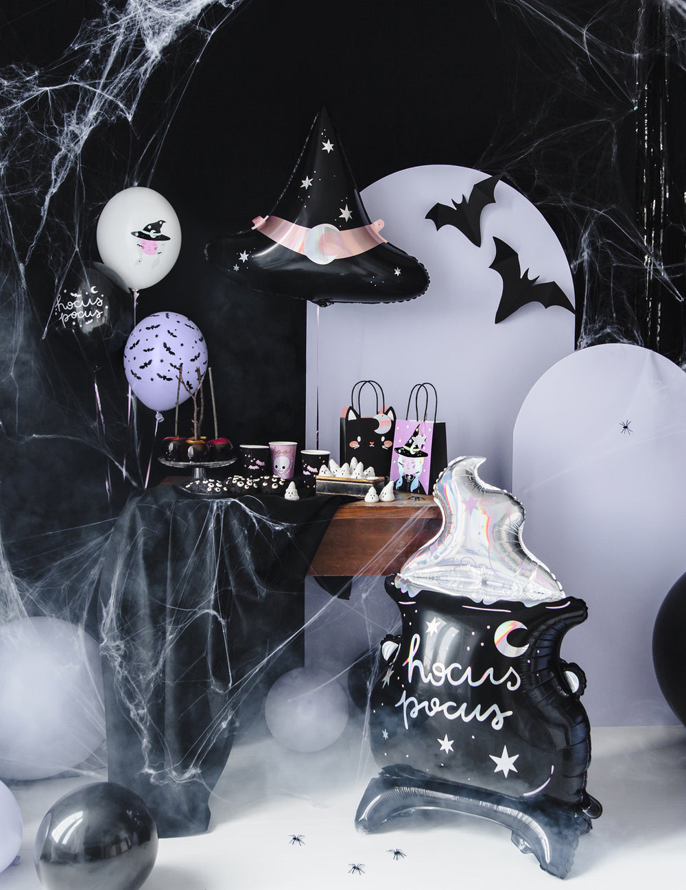 Décoration de buffet d'Halloween du ballon aluminium chapeau de sorcière