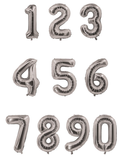 Prezentare a cifrelor disponibile pentru balonul din aluminiu cu cifra pentru petrecere