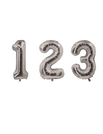 Balon din aluminiu cu cifra pentru petrecere argintie