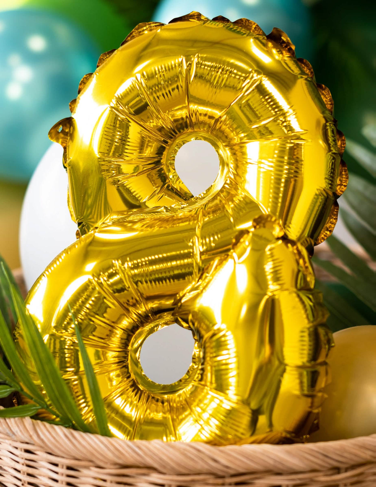 Balon din aluminiu cu cifra 8 pentru petrecere auriu