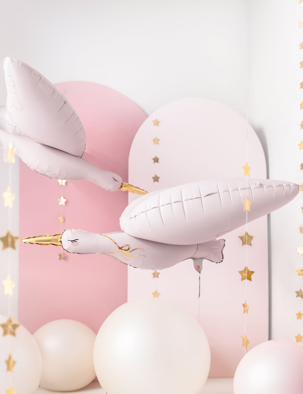 Mise en scène du ballon aluminium cigogne