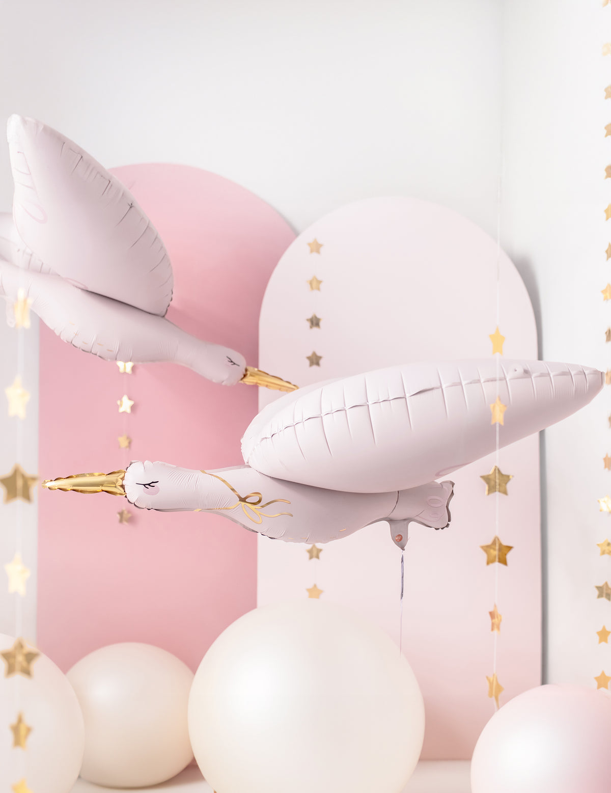 Mise en scène du ballon aluminium cigogne