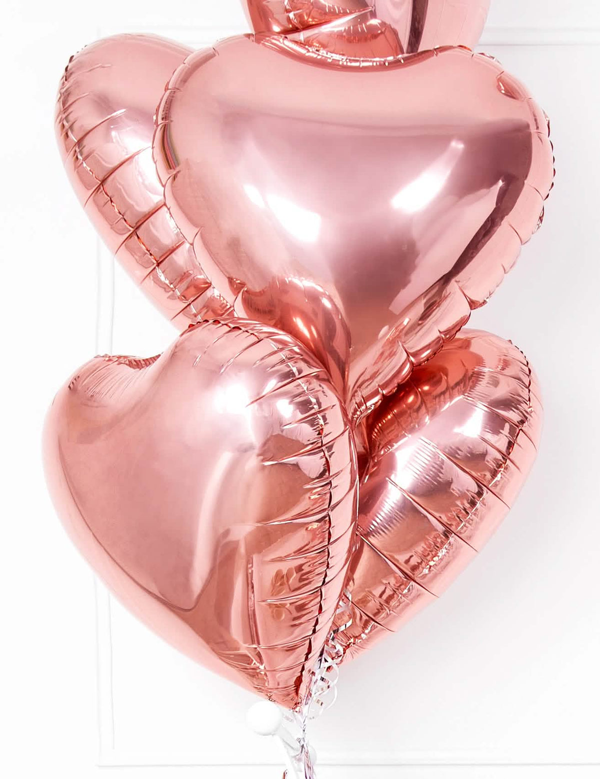 Bouquet du ballon aluminium cœur rose gold métallisé
