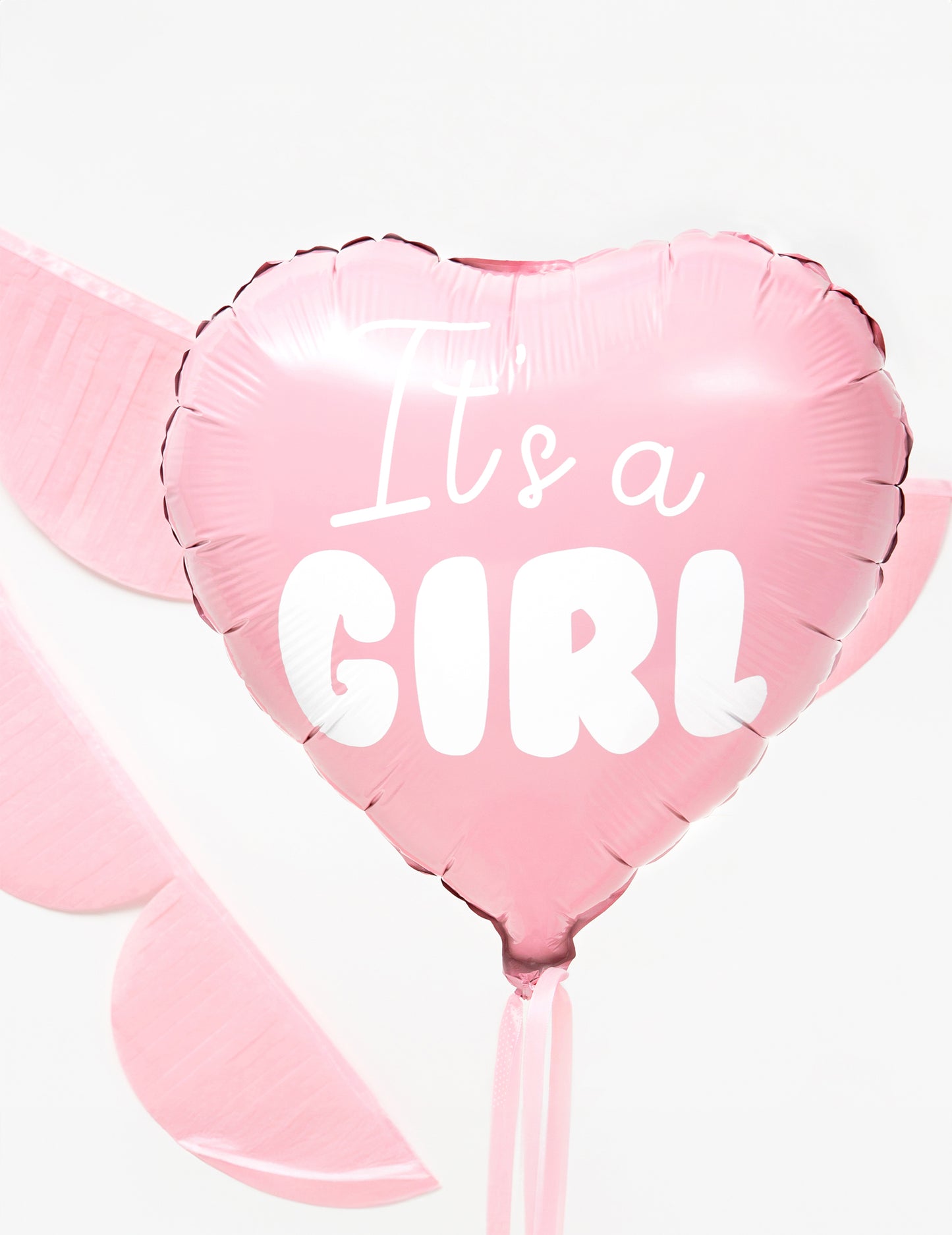 Balon folie roz cu inimă, e o fată 45 cm pentru petrecerea de baby shower