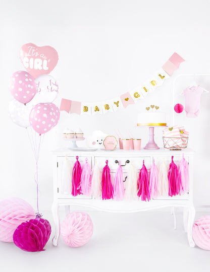 Balon folie roz cu inimă, e o fată 45 cm pentru petrecerea de baby shower