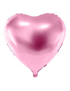 Ballon aluminium cœur rose pâle métallisé