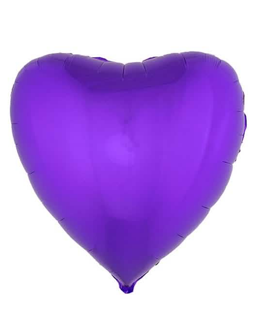 Balon din aluminiu în formă de inimă mov