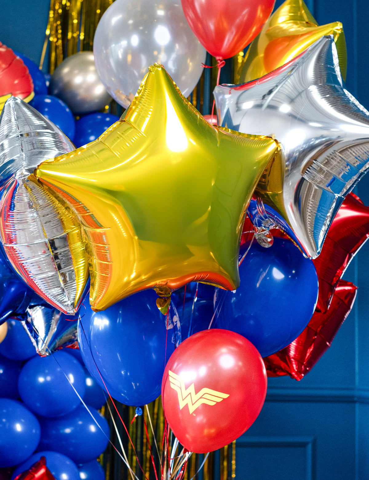 Ballon aluminium étoile pour fête dorée