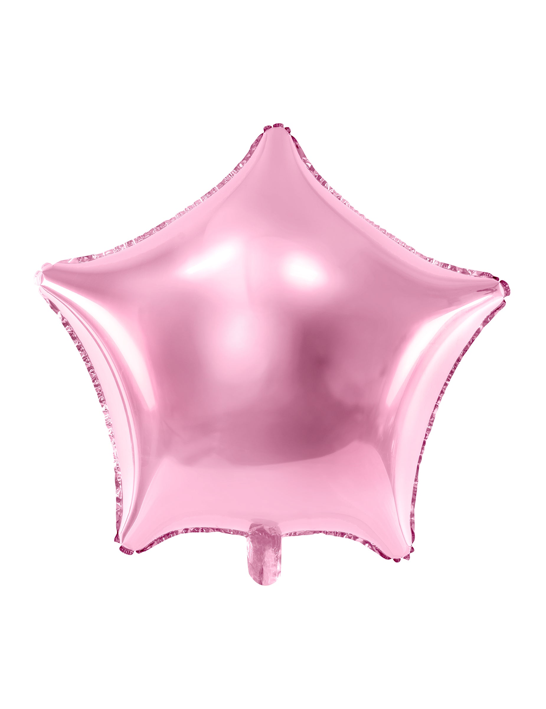 Mise en situation dans un décor d'anniversaire du ballon aluminium étoile rose pastel