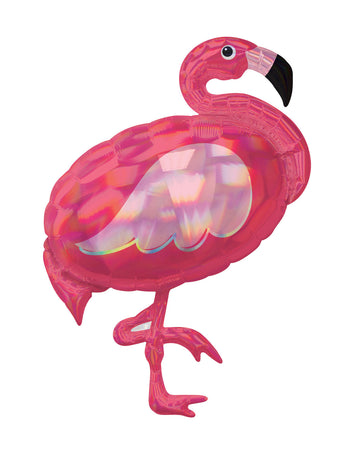 Balon gigant din aluminiu flamingo iridescent 71 x 83 cm 