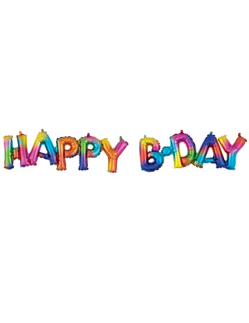 Balon multicolor din aluminiu cu mesajul "La mulți ani" 76 x 25 cm gonflabil cu aer