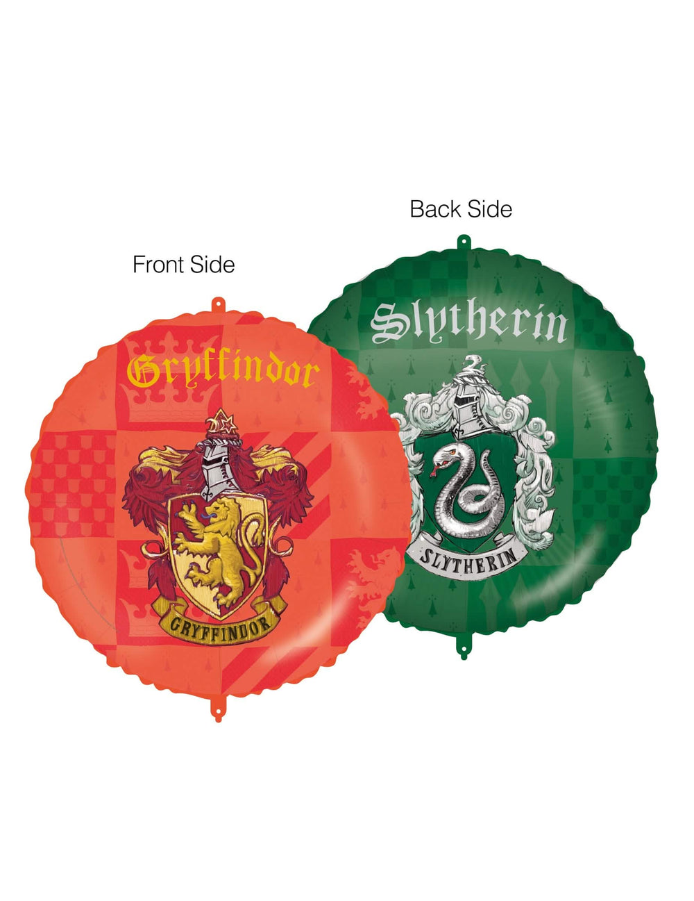 Balon din aluminiu Harry Potter pentru petrecere roșu și verde cu blazoane Gryffindor și Slytherin