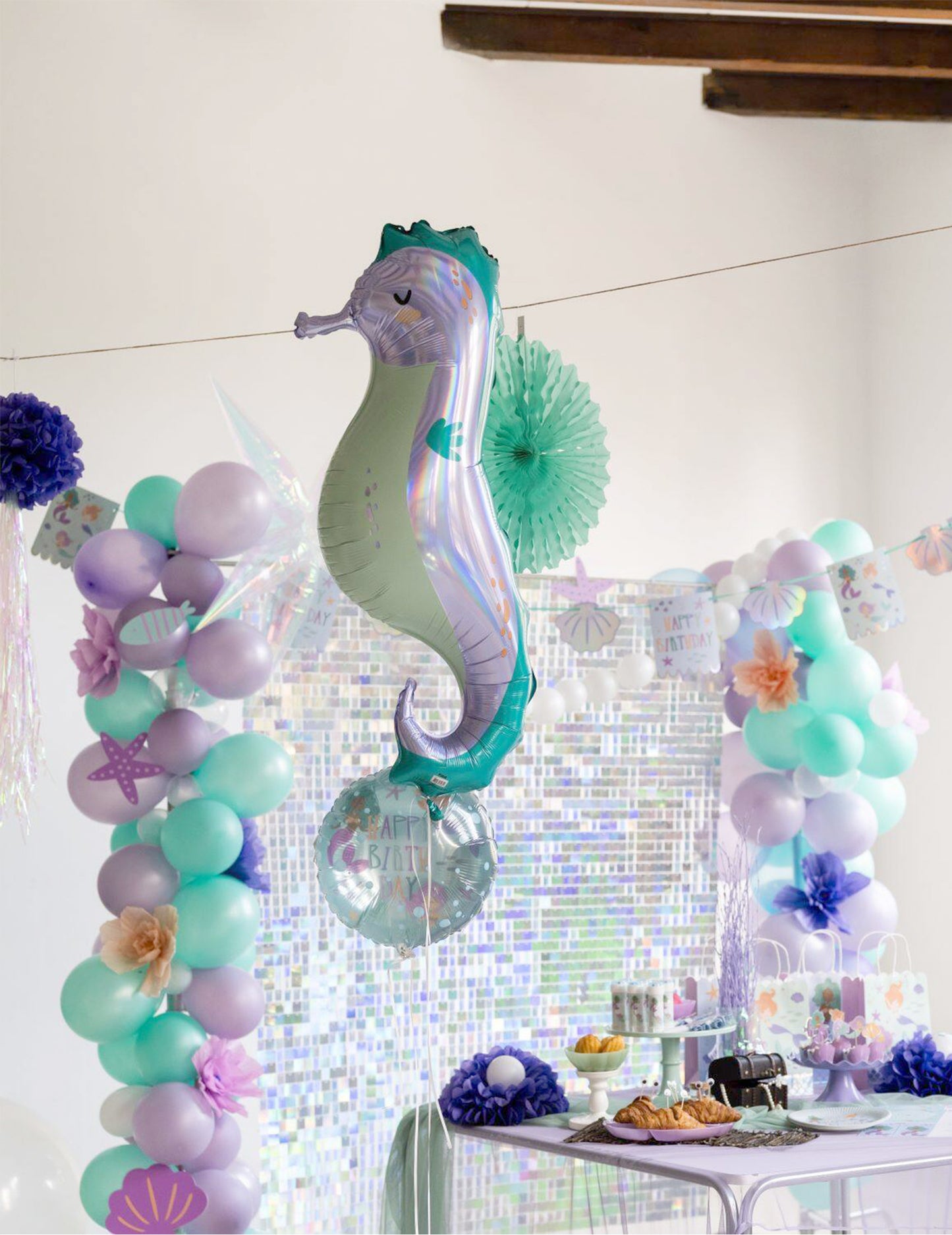 Balon din folie Căluț de mare 38 x 100 cm