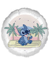 Balon din aluminiu Ice cream Stitch alb cu motiv tropical și înghețată