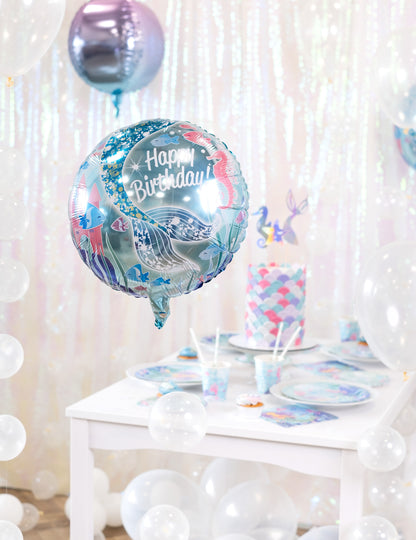 Balon folie drăguț cu o sirenă 45,7 cm decorațiuni de ziua de naștere