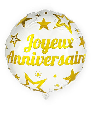 Fericit Ball de aluminiu de aniversare de aur 35 cm