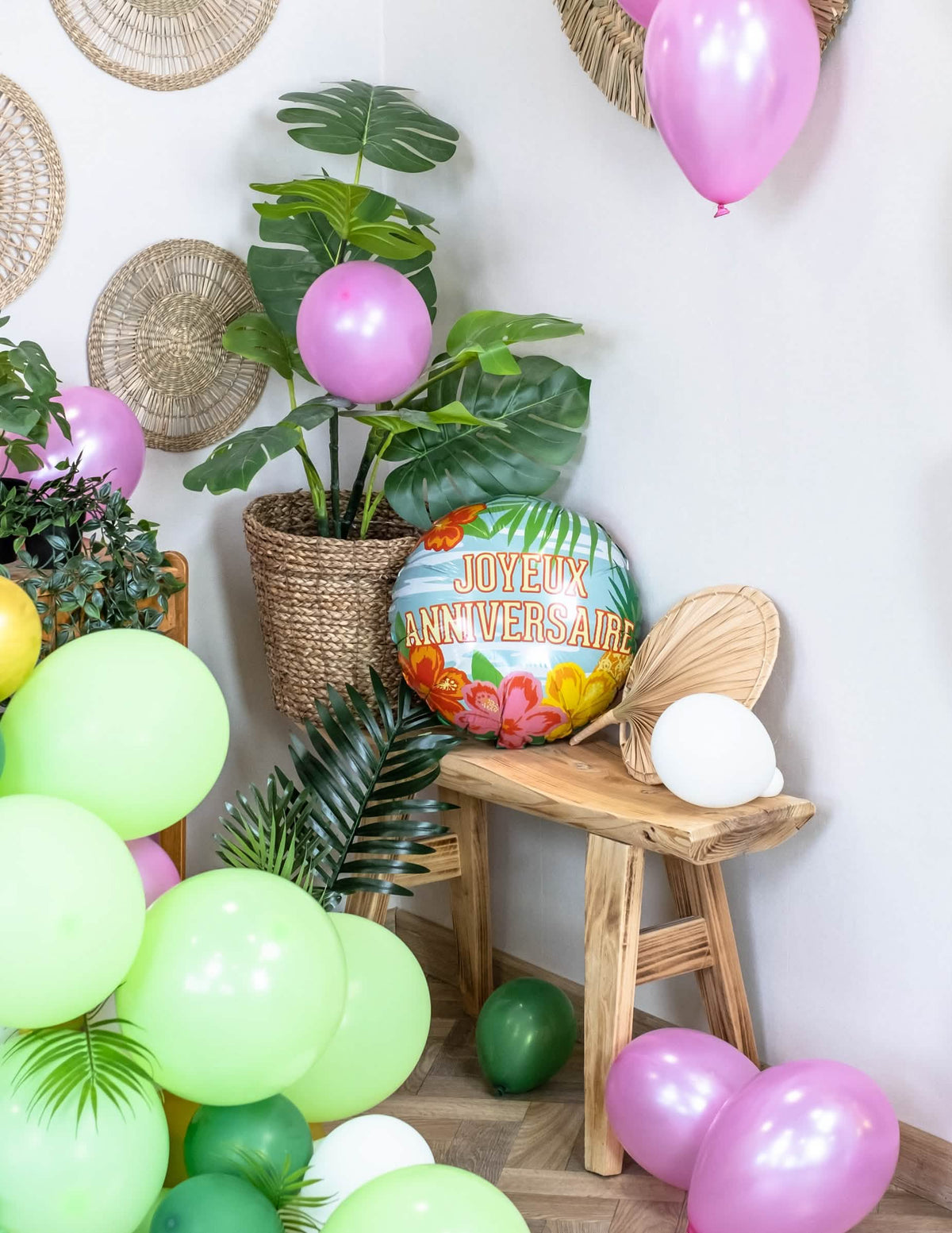 Decor decorativ din balonul din folie Aniversare fericită Paradise