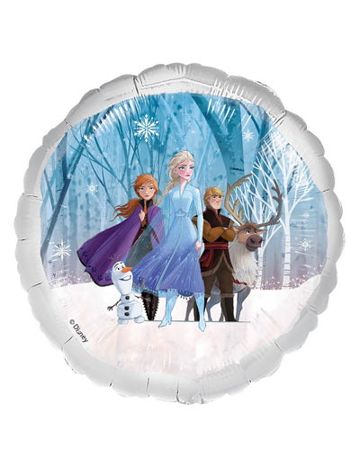 Balon din aluminiu Regatul De Gheață pentru copil albastru și alb cu Elsa Anna și Olaf