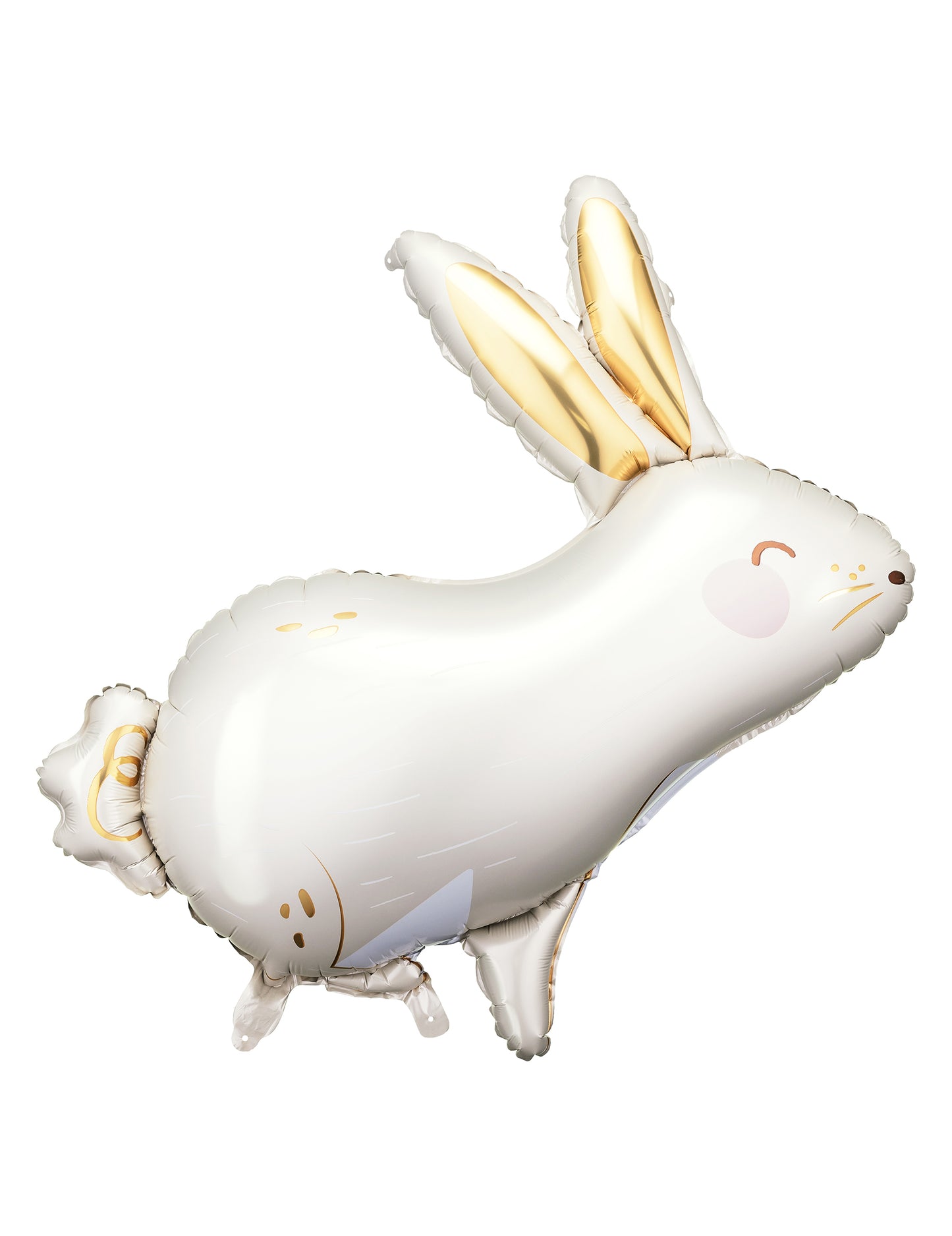 Balon din aluminiu iepure alb și auriu 70 x 72 cm 