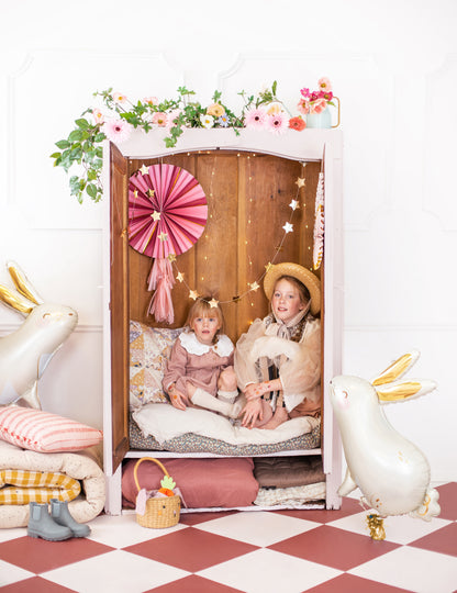 Balon din aluminiu iepure alb și auriu 70 x 72 cm 